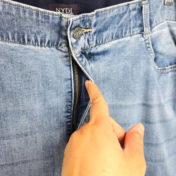 NYDJ Super Wide Leg Tummy Control Blue Denim Jeans Elastic Waist 2X - Picture 8 of 11